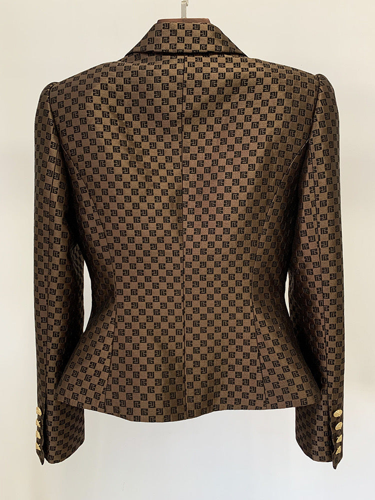Browny double breasted blazer