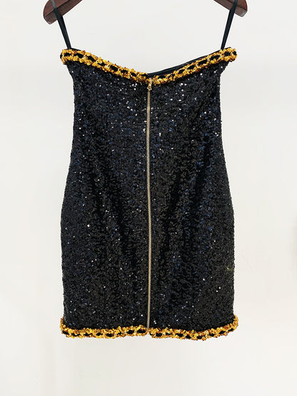 Stephy Mini bustier dress with sequins