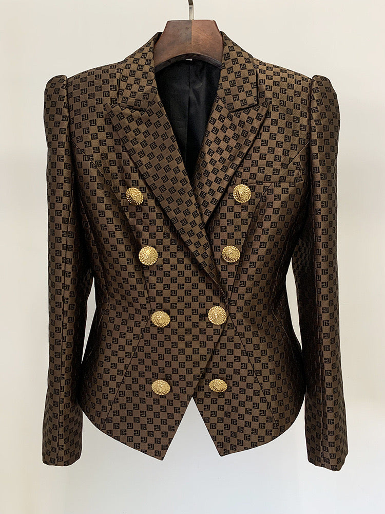 Browny double breasted blazer