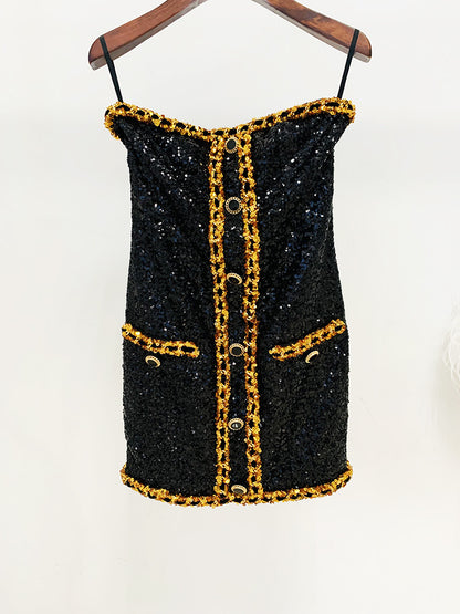 Stephy Mini bustier dress with sequins