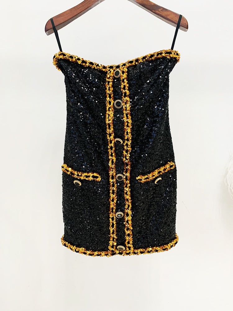 Stephy Mini bustier dress with sequins