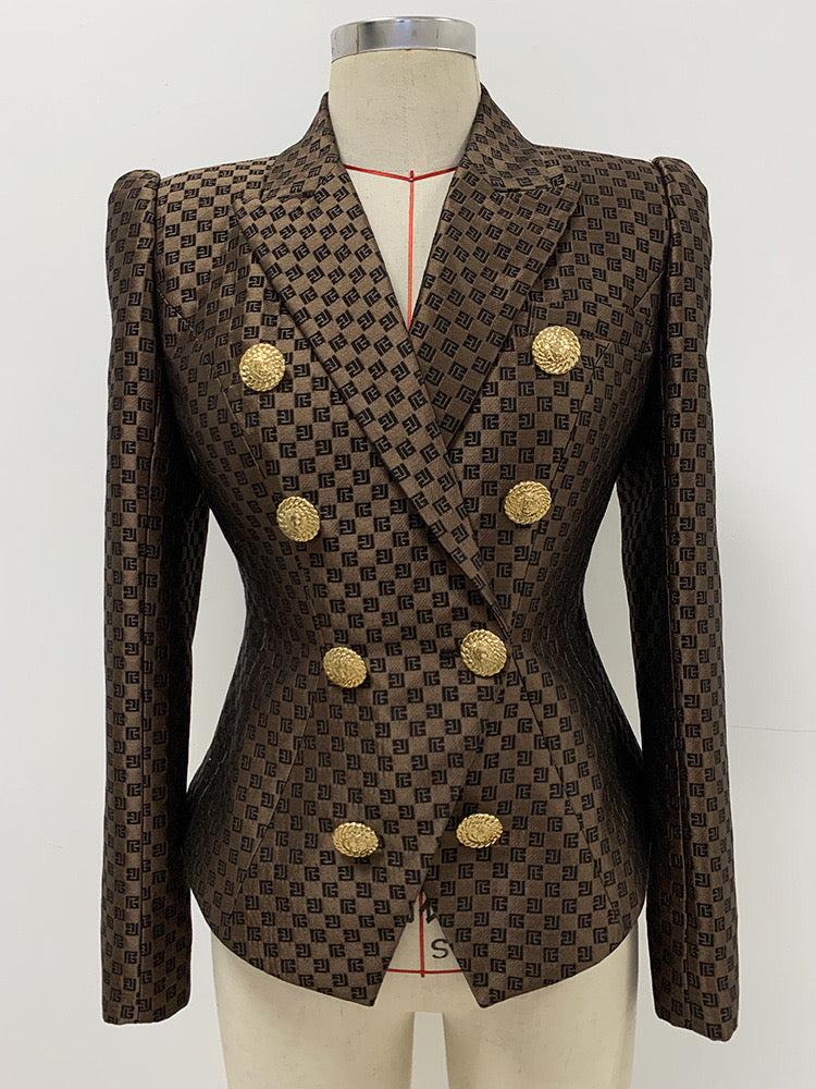 Browny double breasted blazer
