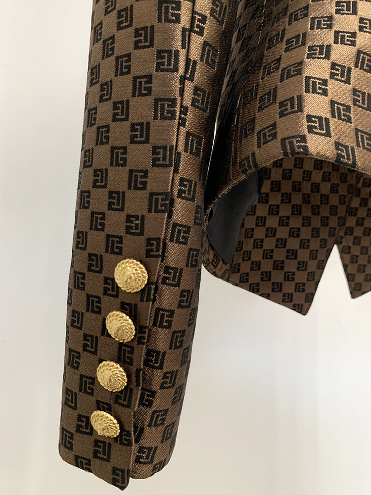 Browny double breasted blazer