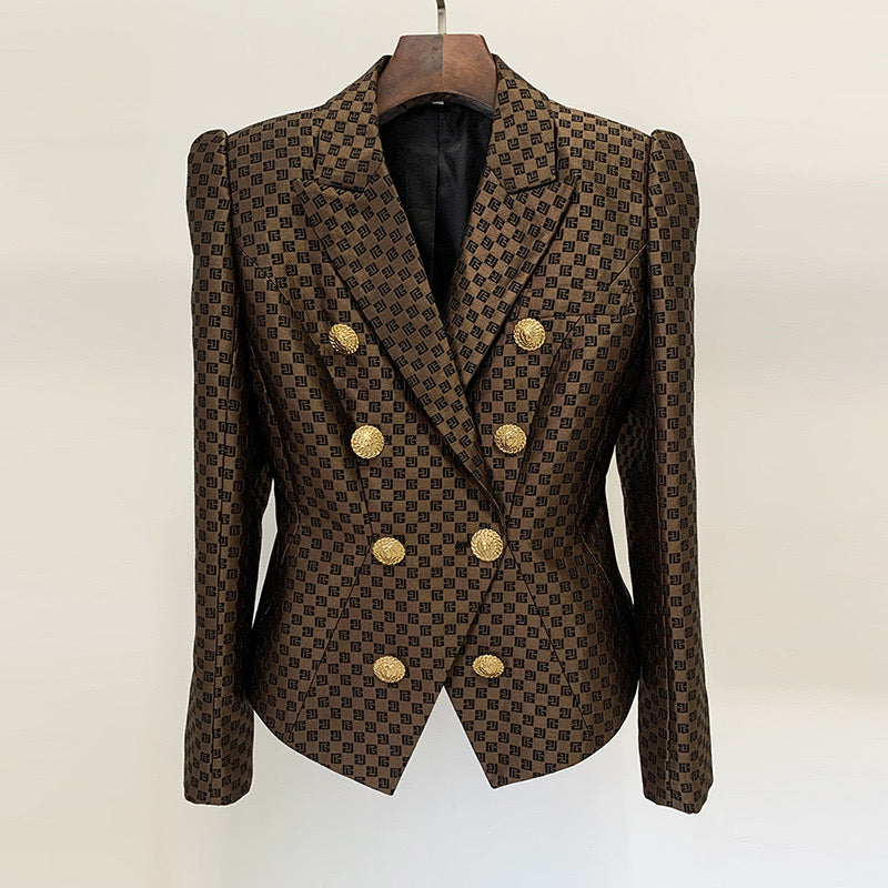 Browny double breasted blazer